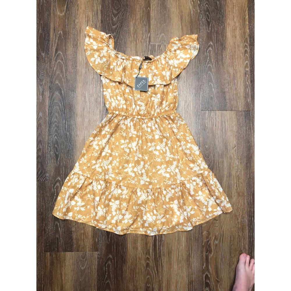 💜yellow and white summer dress